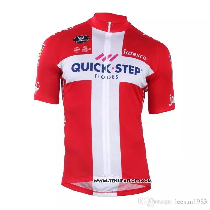 2018 2019 Maillot Ciclismo Quick Step Floors Champion Danemark Manches Courtes et Cuissard